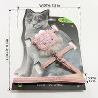 Cat Harness and Leash Set, Polyester Vest Style Cat Walking Harness with Non-Retractable Cat Walking Leash for Safe Outdoor Walking and Training
