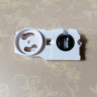 Garage Lighting T8 Lamp Holder for Workshop Lighting, Heat Resistant up to 100°C PC Material Tube Socket, Single Unit with Starter Base, DIY