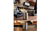 Pointed Spout Milk Frothing Pitcher Brushed Espresso Frothing Pitcher Retro Stainless Steel Jug Precision for Baristas, Coffee Lovers, Home Cafe