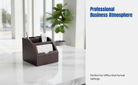 Wooden Business Card Holder, Multifunctional Pen Organizer, Desktop Office Storage, Minimalist Study Accessory