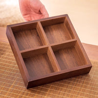Walnut Wood Divided Serving Tray for Hot Pot Dishes, Snacks, Dried Fruits, and Tea Desserts