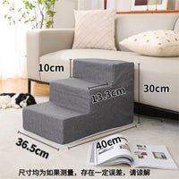 Pet Stairs for Small to Large Dogs and Cats - Foam Steps for Beds and Sofas, Washable Cover
