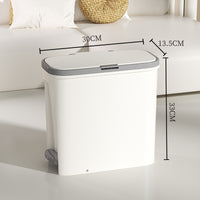 Slim Pedal Trash Can with Lid for Bathroom Kitchen Living Room, Dual-Use Foot Pedal and Press-Top