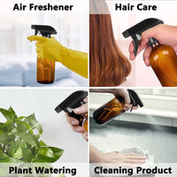 Boston Glass Spray Bottle for Essential Oils, Cleaning, and Gardening - Amber UV Protection