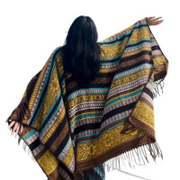 Ethnic Style Tassel Poncho Shawl for Travel and Warmth