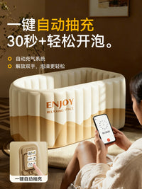 Inflatable Folding Bathtub for Adults and Children, Portable Full Body Soaking Tub, Thickened Home Spa Bath Barrel