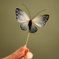 Handmade Silk Velvet Butterfly Brooch Hairpin Set