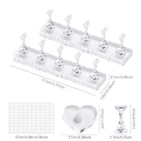 Nail Art Practice Stand Set with Acrylic Tips and Adhesive for Beginners