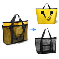 2-in-1 Detachable Waterproof Beach Bag with Mesh Wet Pocket for Swimming & Travel