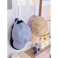 Wall-Mounted Hat Organizer Rack for Dorm Room Entryway, No-Drill Multi-functional Door Back Hat Hook