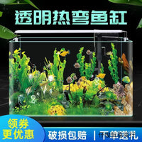 Curved Glass Desktop Aquarium with Clear View for Home and Office