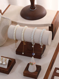 Walnut Wood Jewelry Display Stand Mannequin for Necklaces, Earrings, Bracelets, and Rings