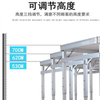Portable Aluminum Folding Table with Stools for Outdoor Camping and Market Stalls