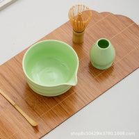 Luxury Japanese Matcha Tea Ceremony Set with Ceramic Bowl and Bamboo Whisk