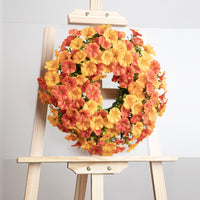 Artificial Violet Morning Glory Eucalyptus Wreath for Spring Summer Autumn Home Decor