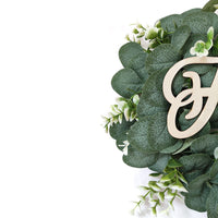 Eucalyptus and Coin Grass Wreath with Hello Sign for Door Decor