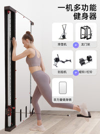 Wall-Mounted Cable Crossover Machine with Mirror for Home Gym Strength Training