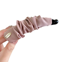 Korean Style Satin Pleated Banana Hair Clip for Women, Elegant Large Hair Claw Clip