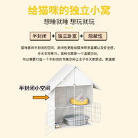 Large Indoor Cat Cage with Multi-Tier Platforms and Spacious Design