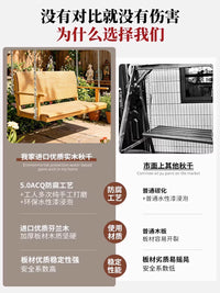 Outdoor Garden Patio Single Swing Chair with Hanging Basket Seat for Kids and Adults