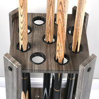 9-Hole Freestanding Billiard Cue Rack, Vintage Style Pool Cue Holder for Game Room