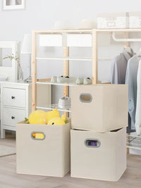 Foldable Square Storage Bin with Lid for Clothes, Toys, Snacks, and Books - Drawer Organizer for Dorms and Shelves