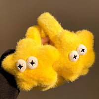 Cute Yellow Star Plush Earmuffs for Women, Winter Cycling Warm Thickened Ear Covers