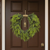 Christmas Heart-shaped Bell Wreath for Front Door & Fireplace Decor