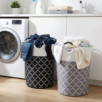 Large Capacity Foldable Laundry Hamper with Aluminum Handles, Collapsible Dirty Clothes Basket for Storage