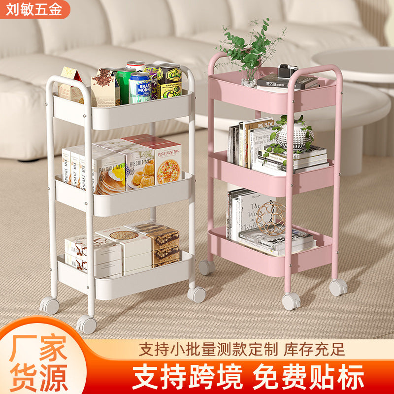 Multi-Layer Rolling Utility Cart with Wheels for Kitchen, Balcony, and Home Storage