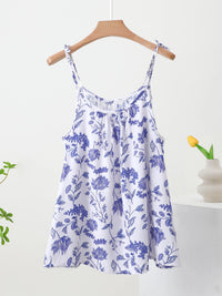 Women's Cotton Rayon Sleeveless Tank Top with Print, Loose Fit, Plus Size, Summer Sleepwear
