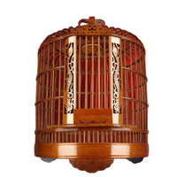 Large Engraved Bird Cage for Myna and Thrush, Complete Set with Bathing Cage, Carved Birdcage