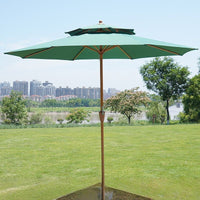 Outdoor Patio Umbrella with Crank, Double-Tiered, UV Protection, for Garden, Cafe, and Market