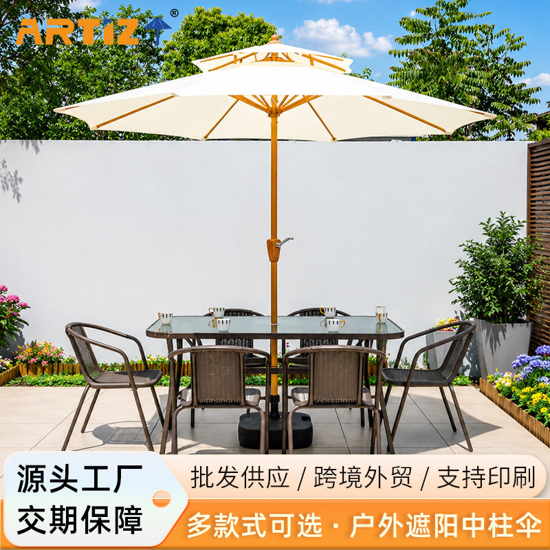 Outdoor Patio Umbrella with Water Base for Sun Protection and Advertising