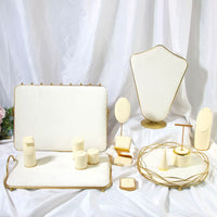Creative Combination Jewelry Display Stand Metal Off-White Velvet Ring Necklace Bracelet Pendant Photography Props