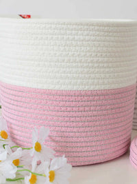 Nordic Cotton Rope Woven Storage Basket with Lid - Dustproof Organizer for Snacks, Keys, and Sundries