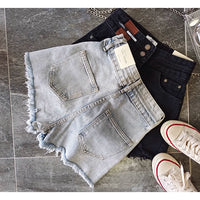 Plus Size High Waist Ripped Denim Shorts for Pear Shape Figures