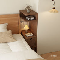New Home Ultra-Thin Rattan Narrow Bedside Table Small Simple Nightstand Storage Shelf