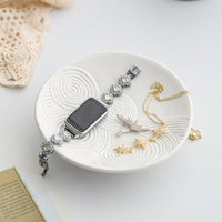 Vintage Ceramic Jewelry Tray Nordic Style Decorative Storage Dish for Living Room Entryway Keys
