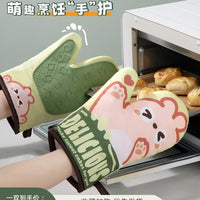 Heat Resistant Silicone Oven Mitts for Baking and Cooking, Non-Slip Microwave Gloves