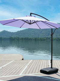 Outdoor Cantilever Patio Umbrella with Water Base, UV Protection Sunshade for Garden & Market
