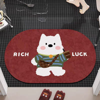 Cartoon Animal Diatomaceous Earth Bath Mat - Non-Slip Absorbent Bathroom Shower Mat