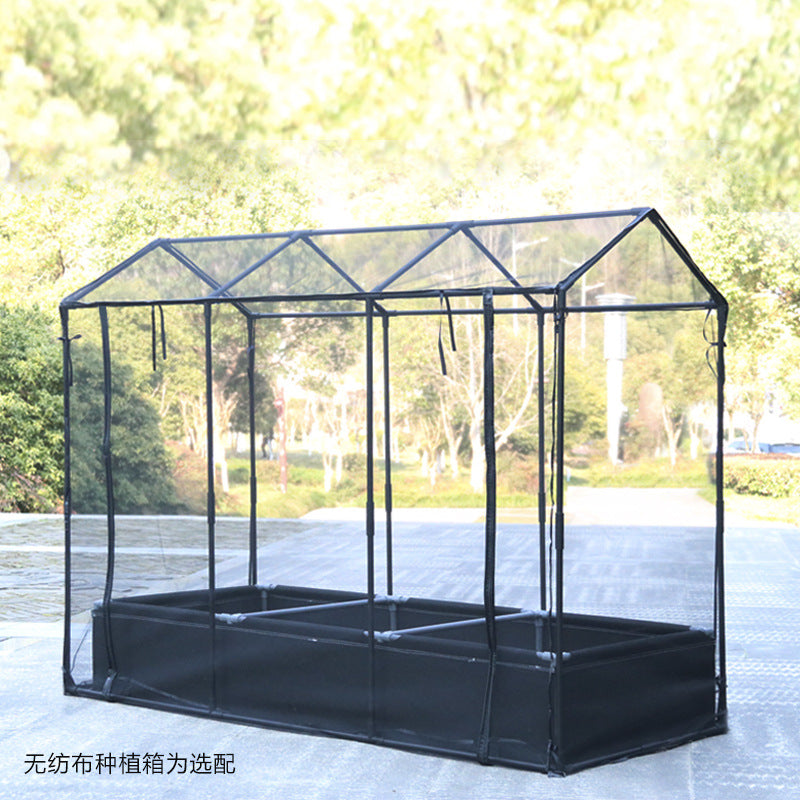 Tower-shaped Greenhouse for Vegetables, Succulents, and Flowers - Insulated, Rainproof, Plastic-Coated Steel Frame with Sunshade and Insect Net