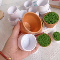 Miniature DIY Crochet Plant Pot with Artificial Grass for Car & Home Decor