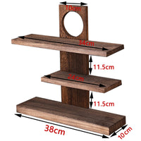 Vintage Style Solid Wood Desktop Storage Rack for Cups and Perfumes