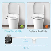 Non-Electric Bidet Toilet Seat Attachment with Dual Nozzles for Cold and Hot Water, Easy Installation