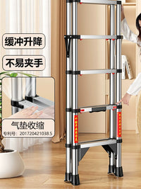 Thickened Folding Telescopic Ladder, Multi-functional Aluminum Alloy/Stainless Steel for Home and Indoor Use