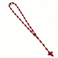 Vintage Cross Rosary Bracelet Hand-Woven Prayer Rope