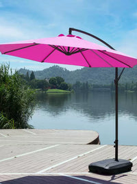 Outdoor Cantilever Patio Umbrella with Water Base, UV Protection Sunshade for Garden & Market