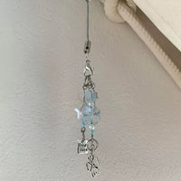 Lucky Blue Four-Leaf Clover Charm Keychain for Bags, Phones, and Backpacks